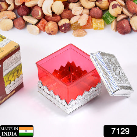 7129 Ruby Dryfruit Storage Container Attractive Design Box For Home Gifting Kitchen Use