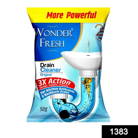 1383 All Pipe Safe Drain Cleaner Powder Clear Clogged Sinks Pipes 50 Gram Pack