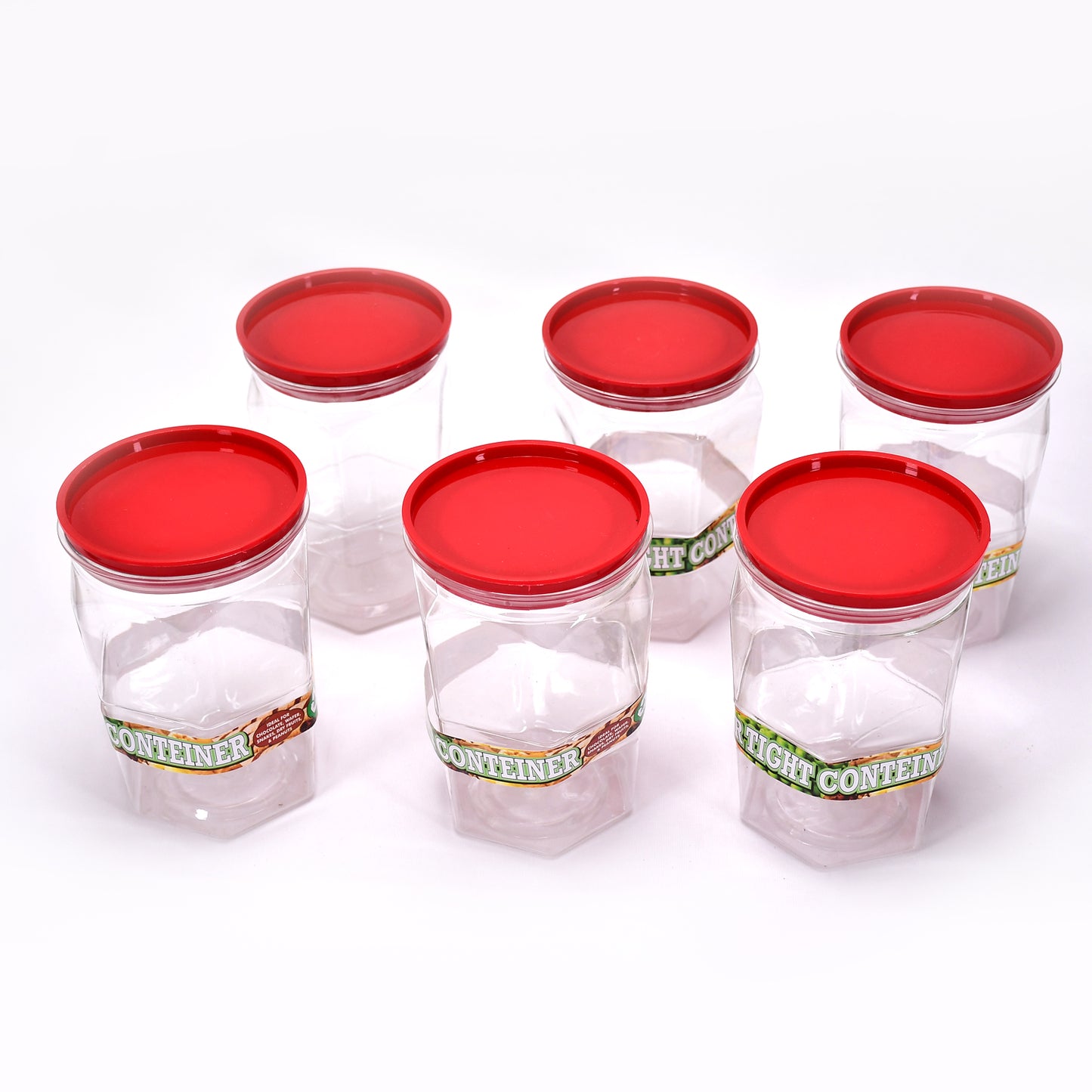 2299 Air Tight Kitchen Storage Container For Rice Dal Atta Bpa-free Flour Cereals Snacks Stackable Modular Round. (Approx - 1100ml Set Of 6pcs)