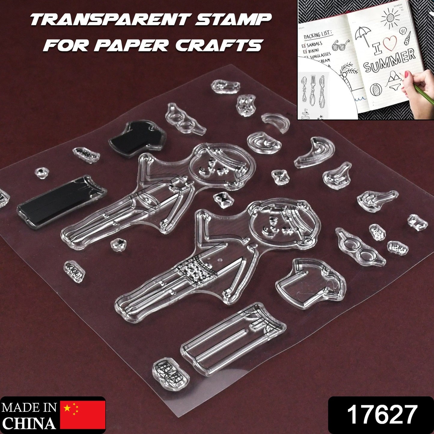 Reusable Rubber Stamp Tpr Stamp Diy Accessories Good Stamping Effect Diy Transparent Stamp Stick Repeatedly For Envelope For Diary For Invitation Letter Photo Album Decoration For Paper Crafts (Mix Design 1 Set)