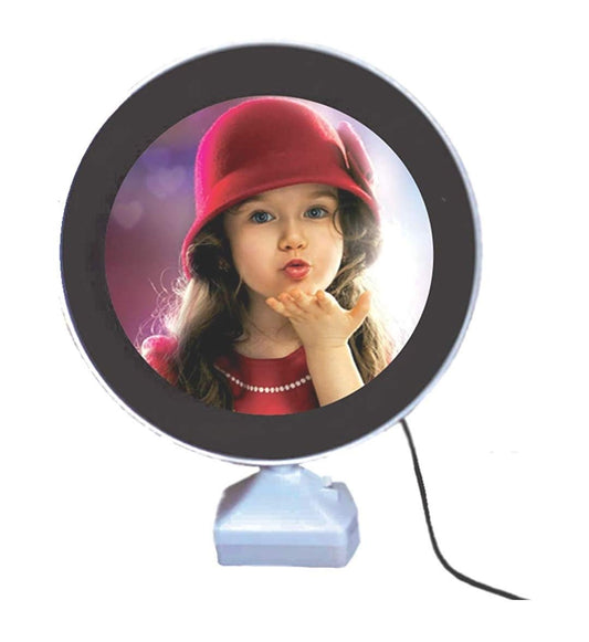 0860 Plastic 2 In 1 Mirror Come Photo Frame With Led Light