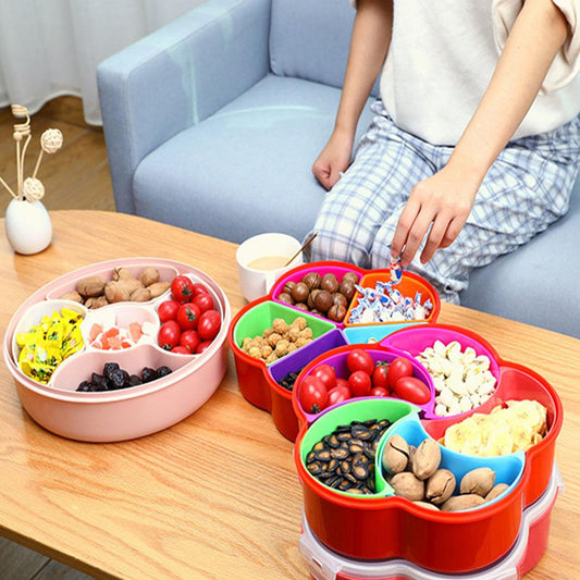 2863 5compartments Party Food Storage Snack Nuts Box For Peanuts Fruits And Candy Box For Home Kitchen Use