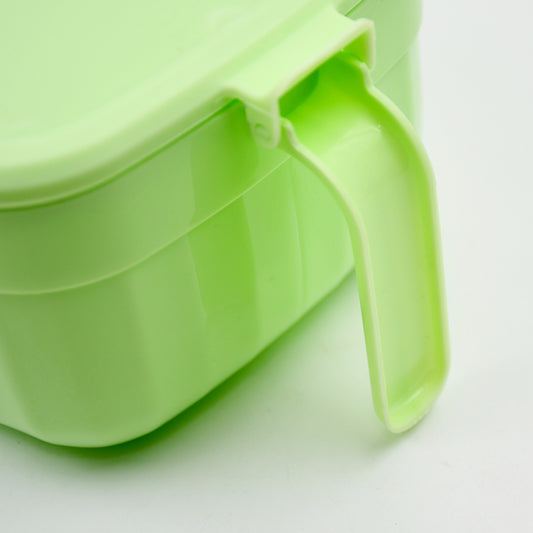 5728 Multipurpose Dry Fruit Set Chocolate Snacks Storage Box Masala Box For Home And Kitchen Airtight Dry Fruit Plastic Storage Container Tray Set With Lid 4 Compartment 4 Spoon Container For Sweets Chips Cookies (1 Pc)