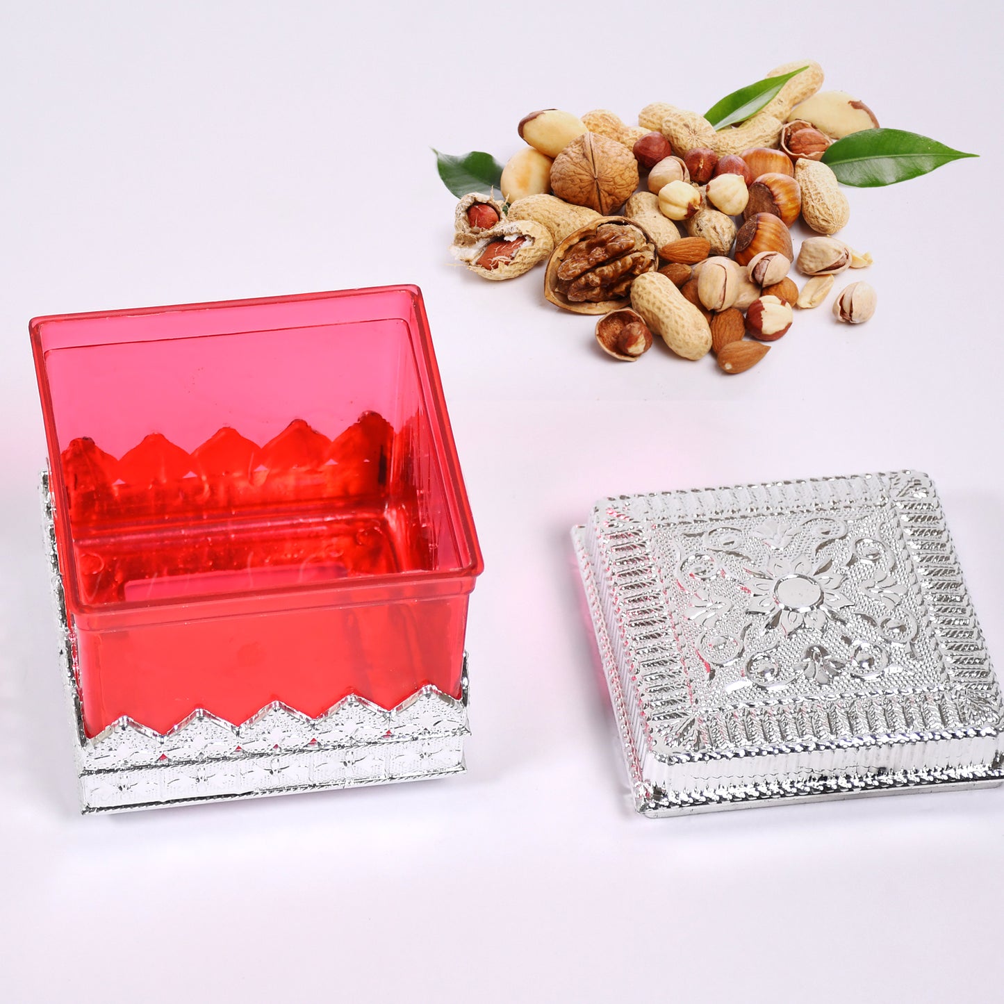 7129 Ruby Dryfruit Storage Container Attractive Design Box For Home Gifting Kitchen Use