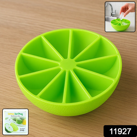 Lemon Shape Flexible Silicone Ice Cube Tray 8-slot Round Ice Mold (1 Pc)