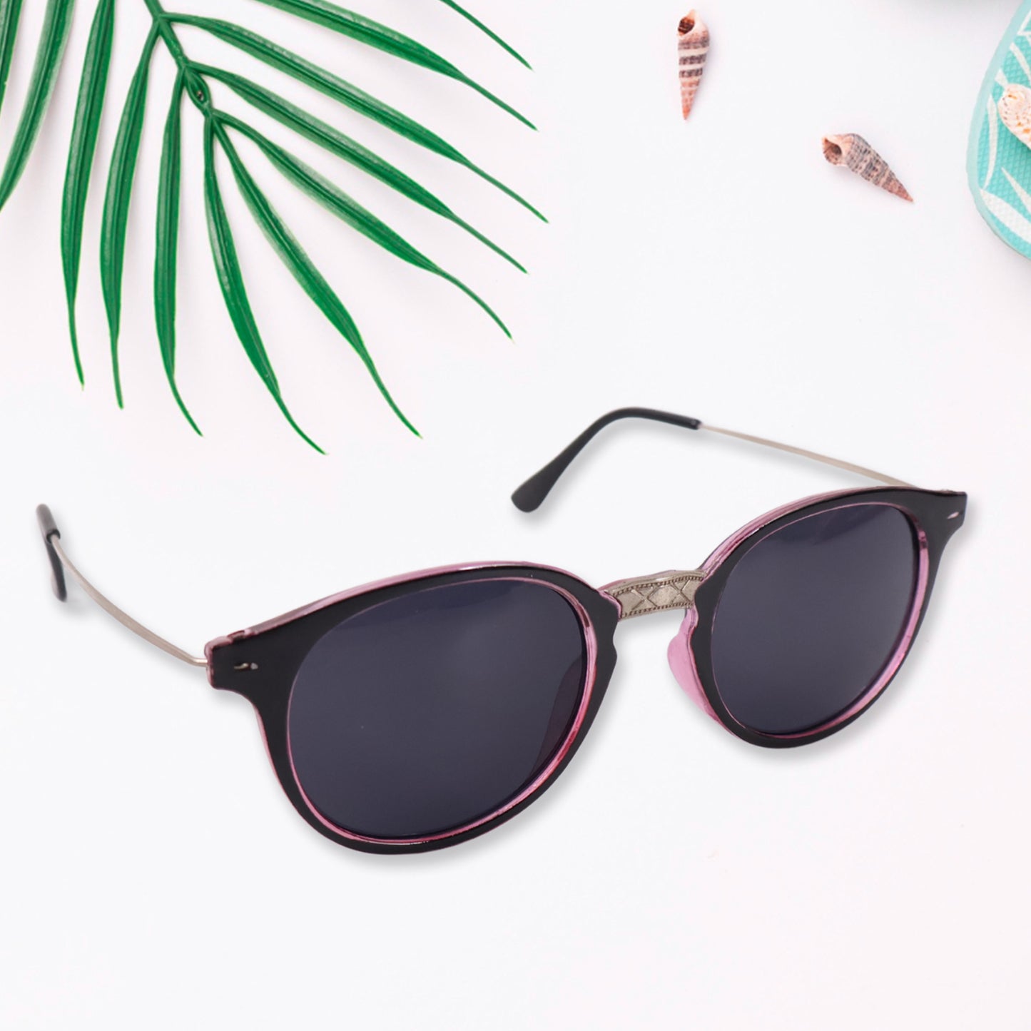 Pink Uv Protected Round Sunglasses Classic Sunglasses For Men Women Lightweight
