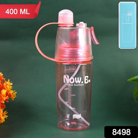 Plastic 2 In 1 Mist Spray Water Bottle (Multicolor 400 Ml 1 Pc)