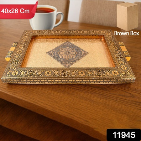 Premium Antique-style Rajwadi Decorative Serving Tray 40x26 Cm