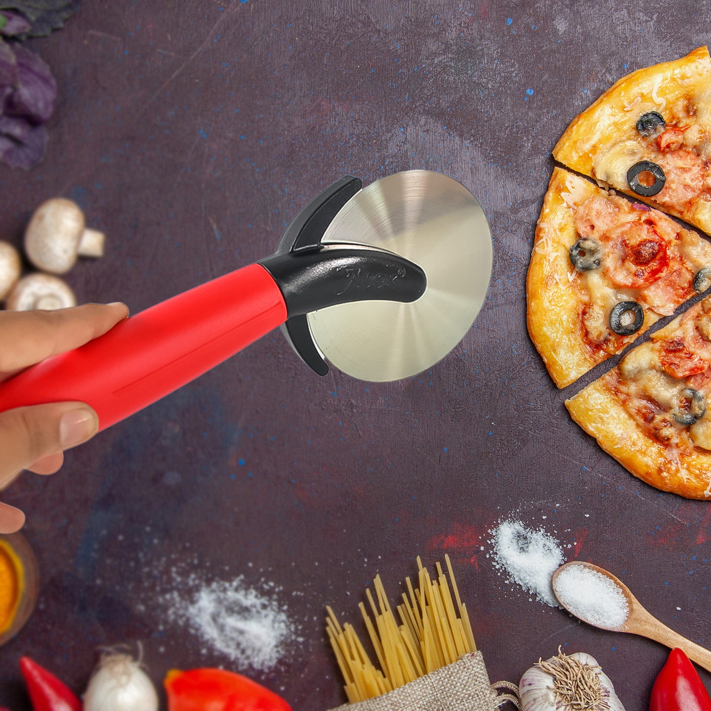 Apex Premium Stainless Steel Pizza Cutter (1 Pc Mix Color)