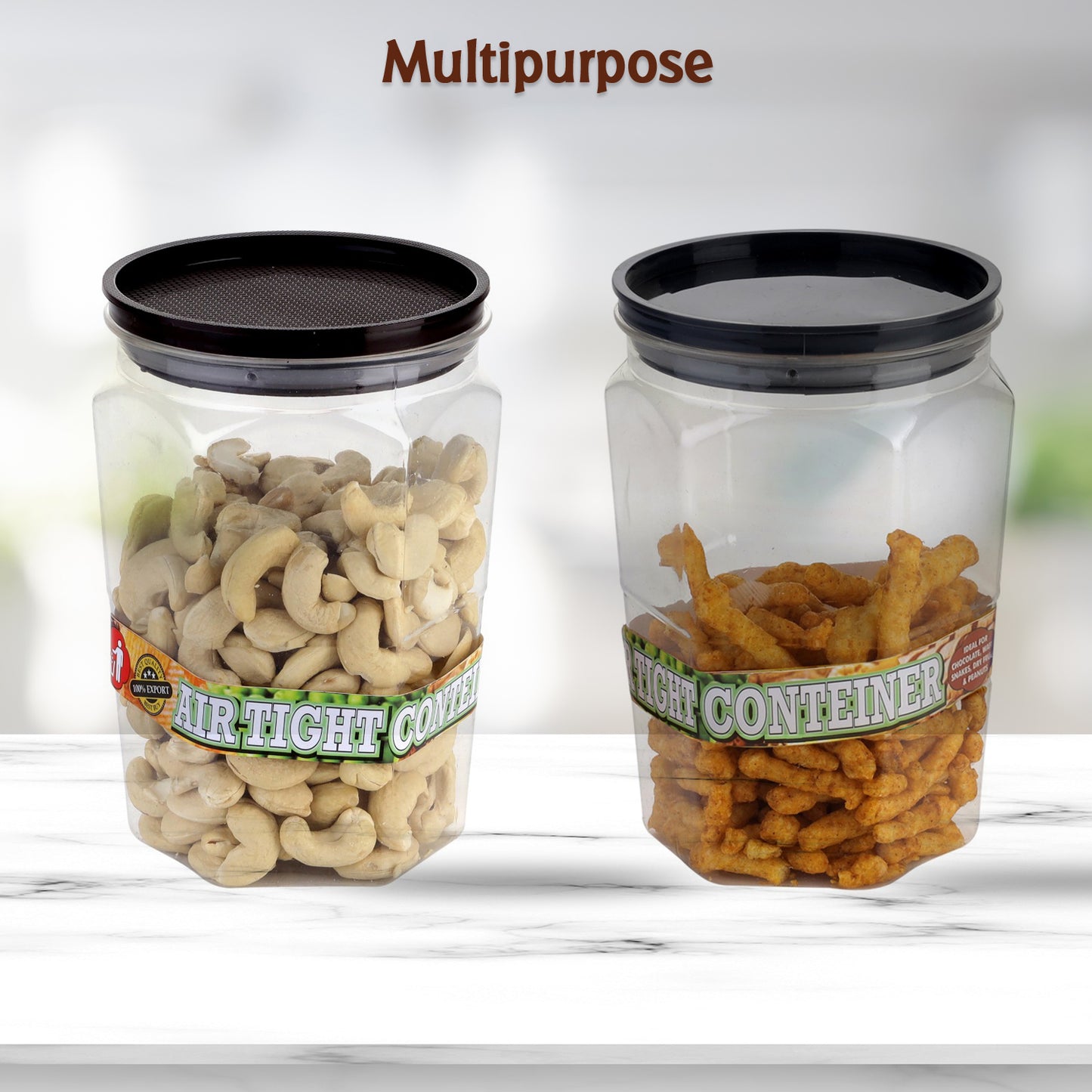 2299 Air Tight Kitchen Storage Container For Rice Dal Atta Bpa-free Flour Cereals Snacks Stackable Modular Round. (Approx - 1100ml Set Of 6pcs)