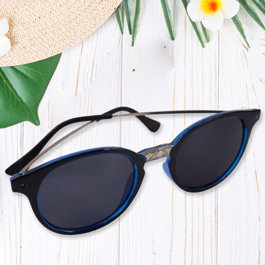 Blue Uv Protected Round Sunglasses Classic Sunglasses For Men Women Lightweight