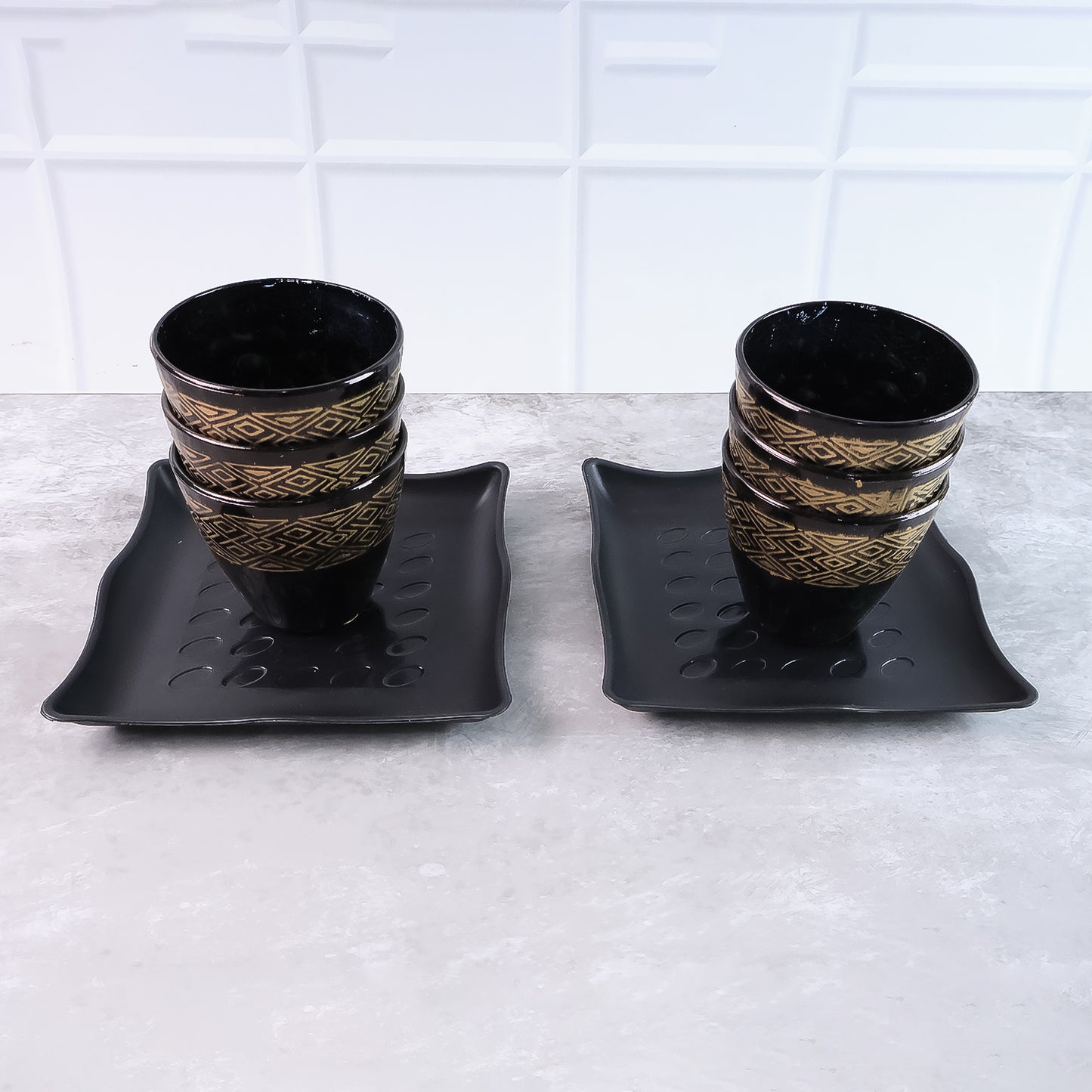 2 Bowl 6 Glass Snacks Set ( 8 Pc Set )