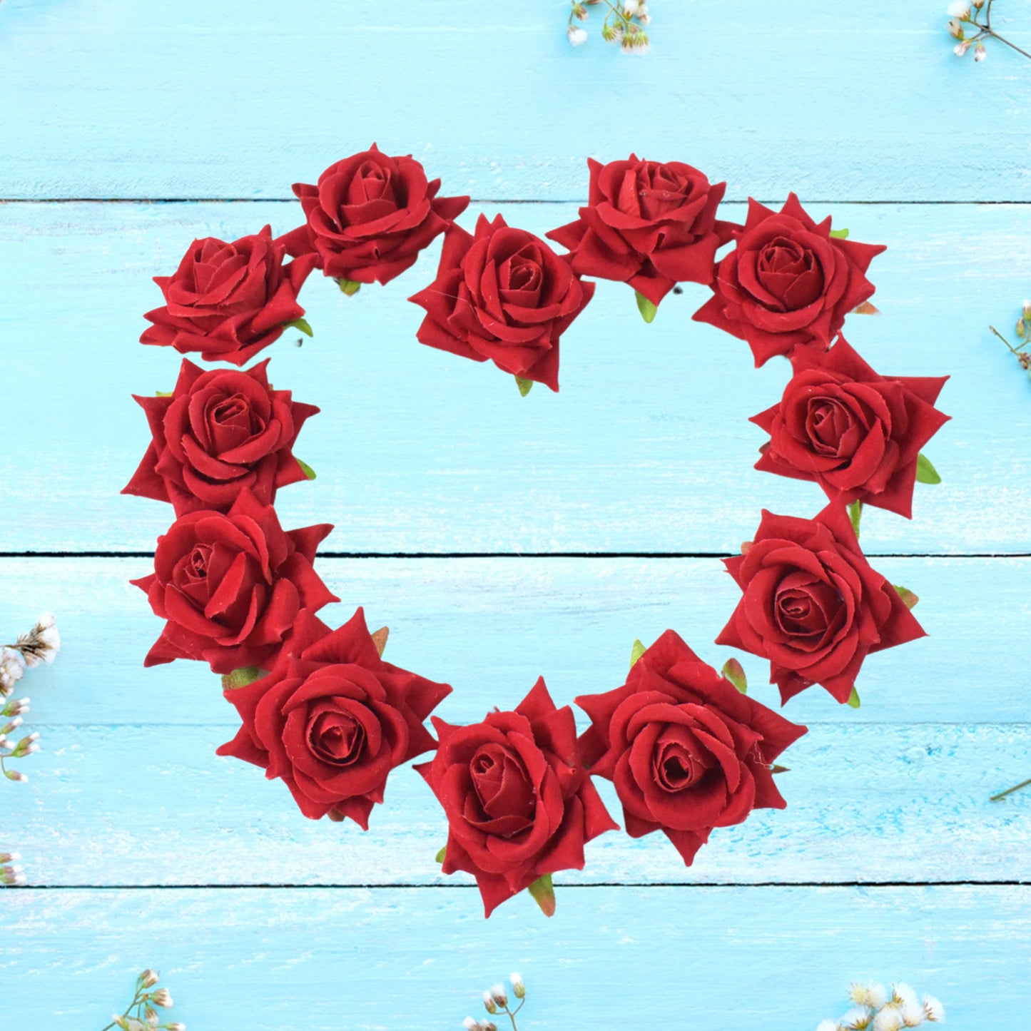 Flower Rose Hair Pin Clip Velvet Flower Design (12 Pcs Set)
