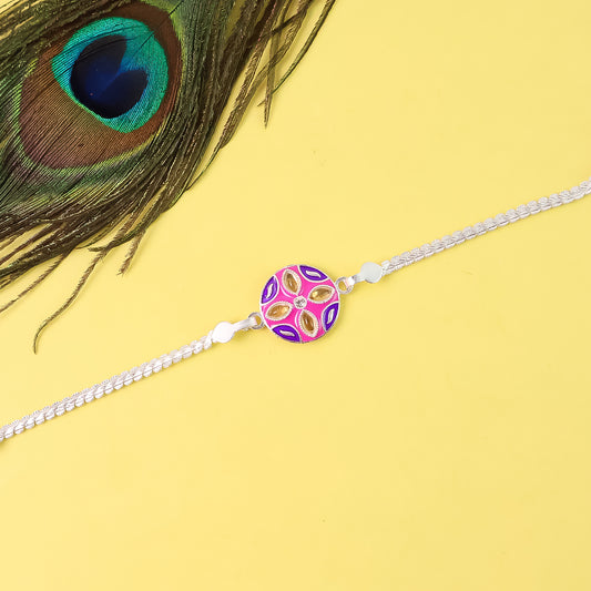 Pack Of 12 Silver Chain Rakhis Stylish Bracelet Rakhi Set For Brothers