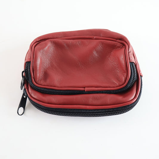 Premium Leather Zippered Card Holder Accessories Case