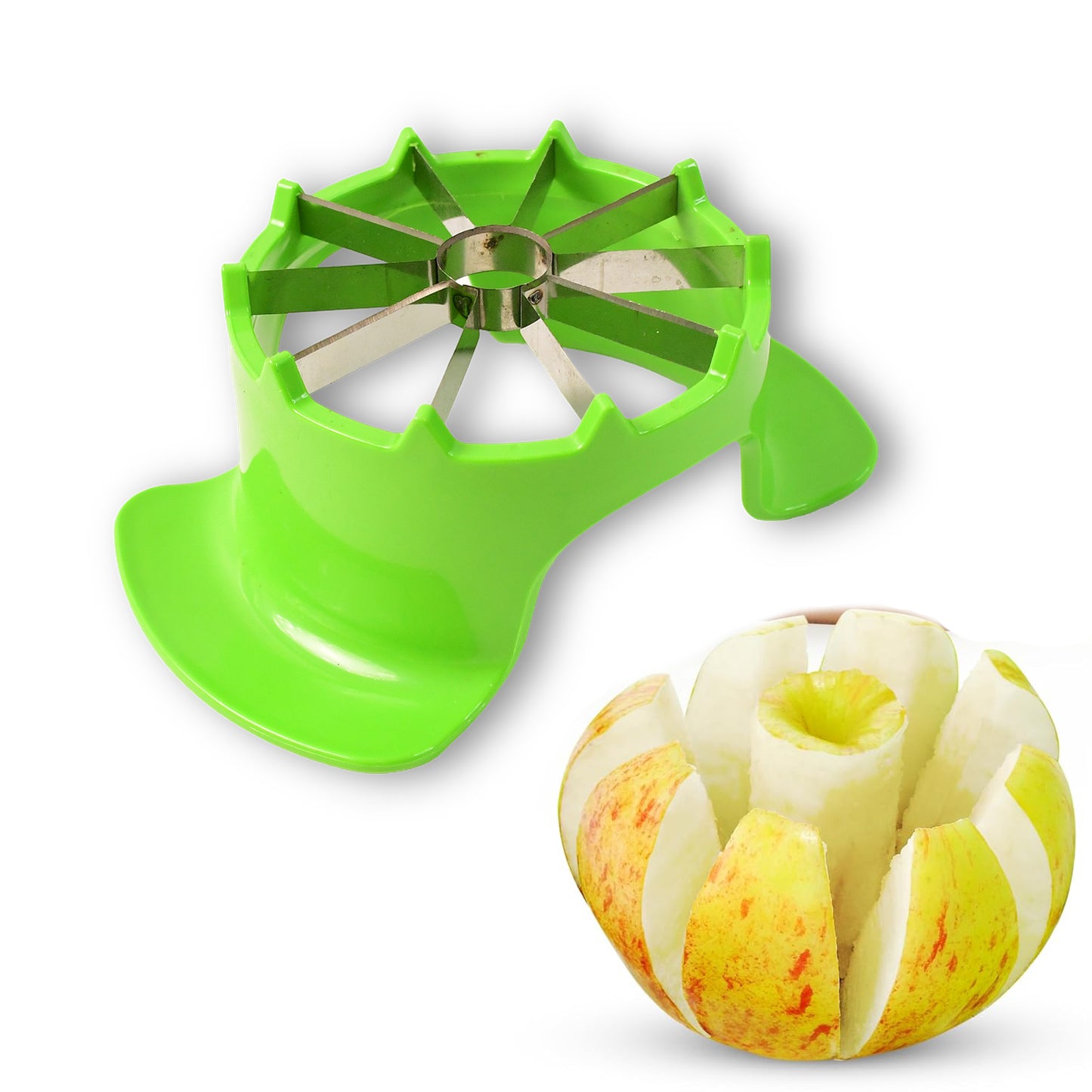 Apex Apple Cutter With Container Unbreakable Abs Body Stainless Steel Blades