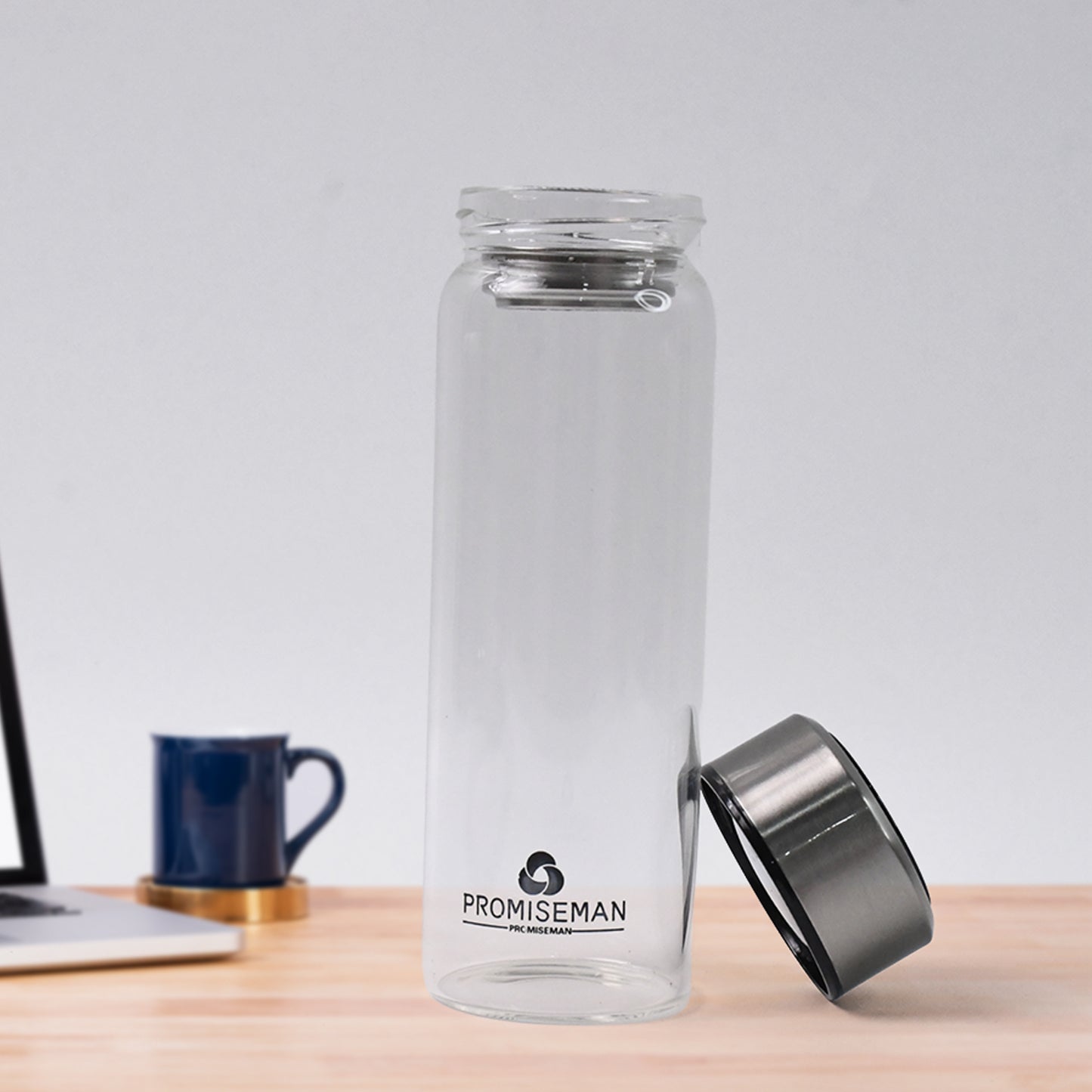 Outdoor Sport Glass Water Bottle With Steel Lid 500 Ml Approx)