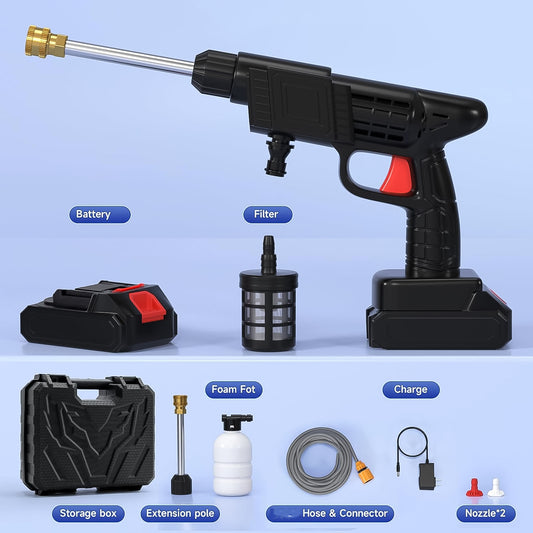 Car Washer Gun Wireless High Pressure Washer Water Spray Gun (48v With Small Box Small Adaptor 1 Set)