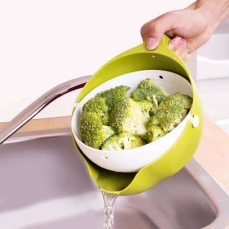 1093 Multi-functional Washing Fruits And Vegetables Bowl Strainer With Handle