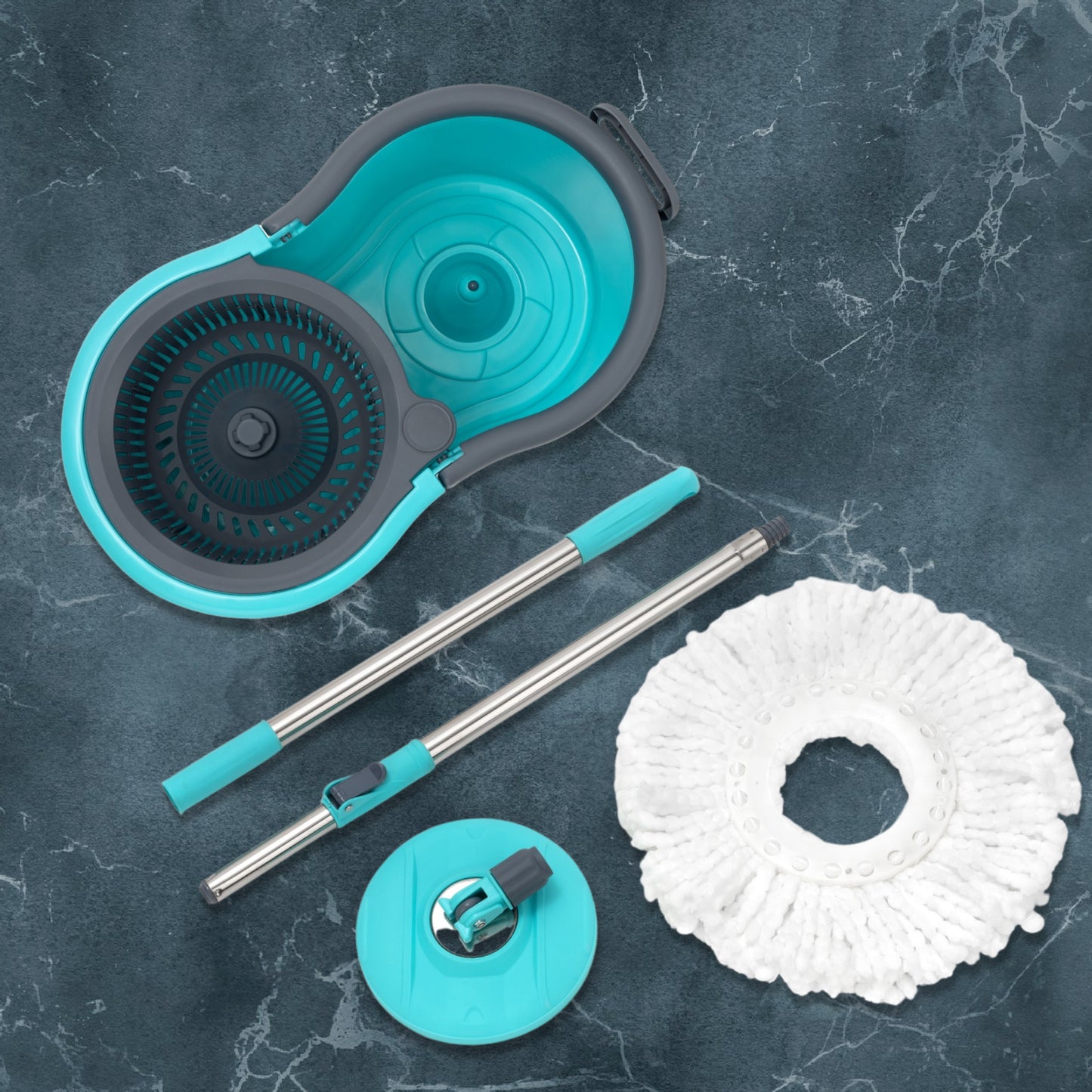 4941 Quick Spin Mop Plastic Spin Bucket Floor Cleaning Easy Wheels Big Bucket Floor Cleaning Mop With Bucket