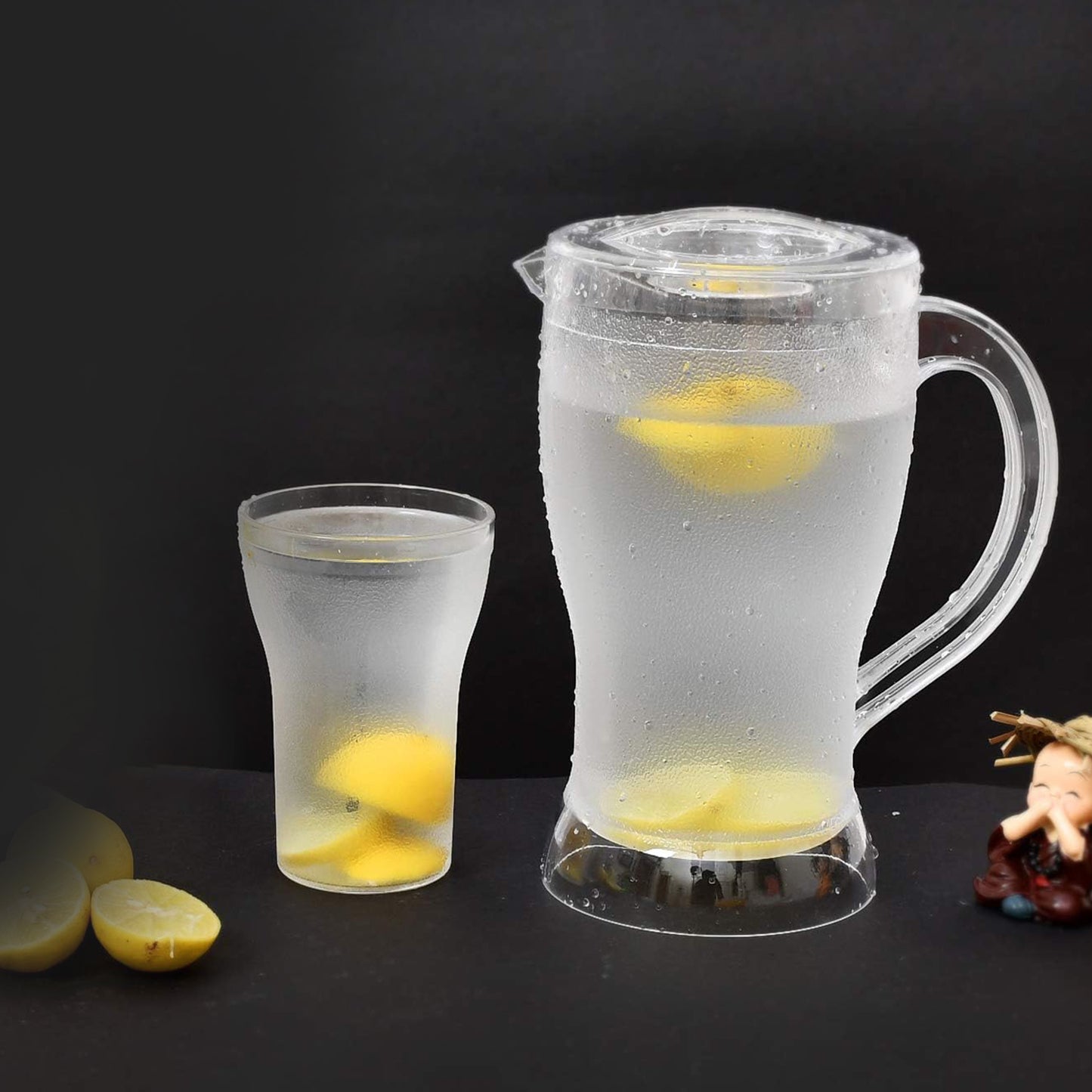 Apex Unbreakable Lemon Jug Set With 6 Glasses 1200ml Jug + 300ml Glasses Approx