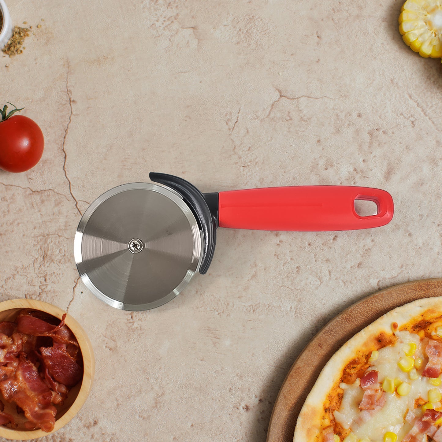 Apex Premium Stainless Steel Pizza Cutter (1 Pc Mix Color)
