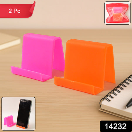 Durable Plastic Mobile Phone Stand With Angled Support (2 Pc Mix Color)