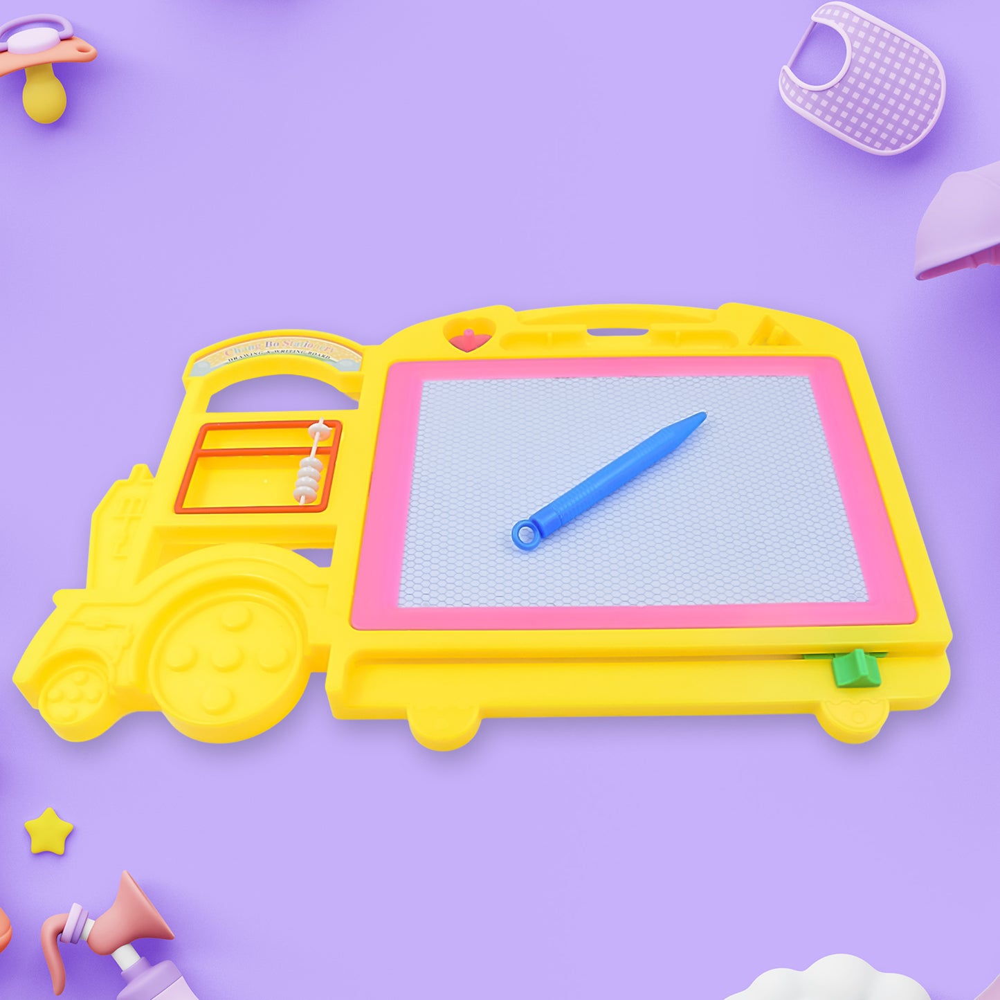Bus Shape Drawing Writing Slate Board For Kids (1 Pc 32 21 Cm)