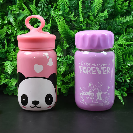 Outdoor Sport Glass Water Bottle (340 Ml 1 Pc Mix Design)