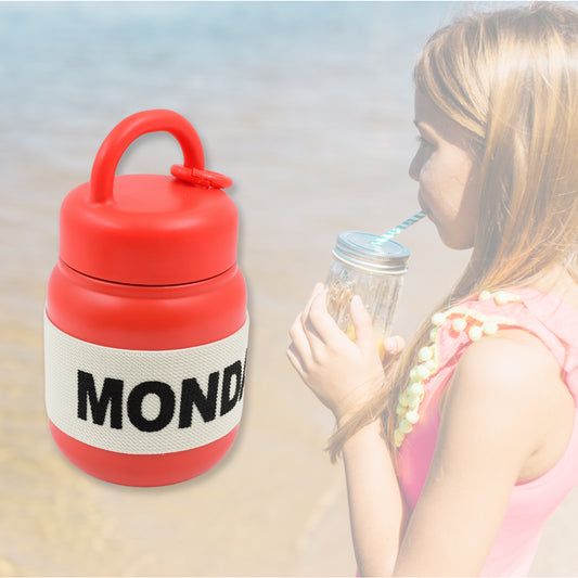 Stainless Steel Mug Bottle Vacuum Insulated Cup With Handle Rubber Grip (550 Ml)