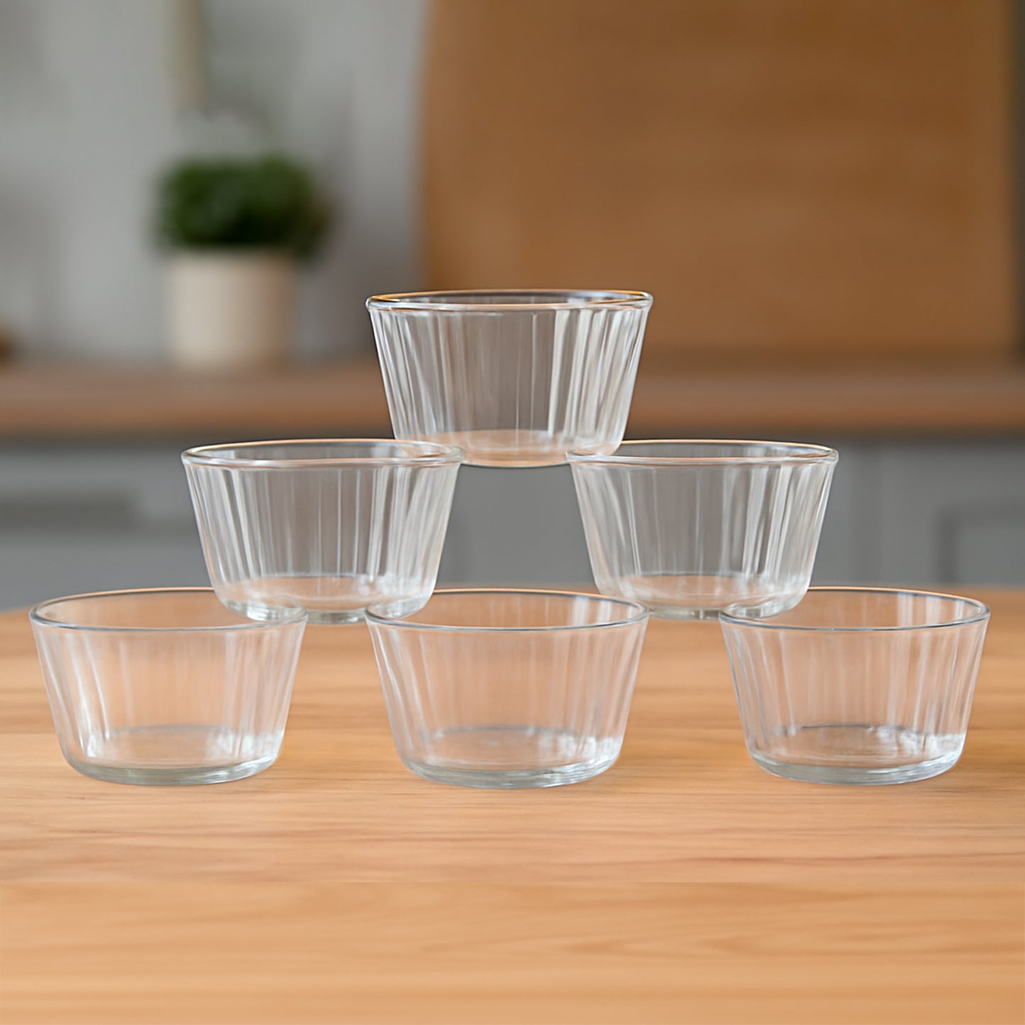Premium Transparent Plastic Dessert Bowl Set 6 Pieces