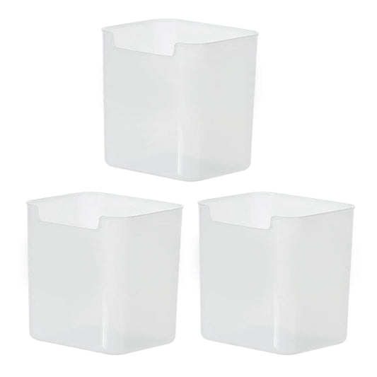 5613 3pcs Clear Plastic Organizer Storage Versatile Kitchen Drawer Organizer Tray For Desk Makeup Bathroom Kitchen Pantry Cabinet