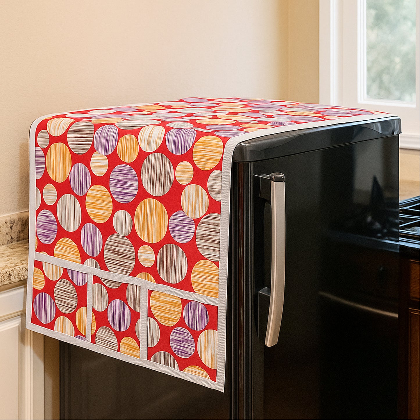 Refrigerator Top Cover With Side Pockets (100x60 Cm  1 Pc)
