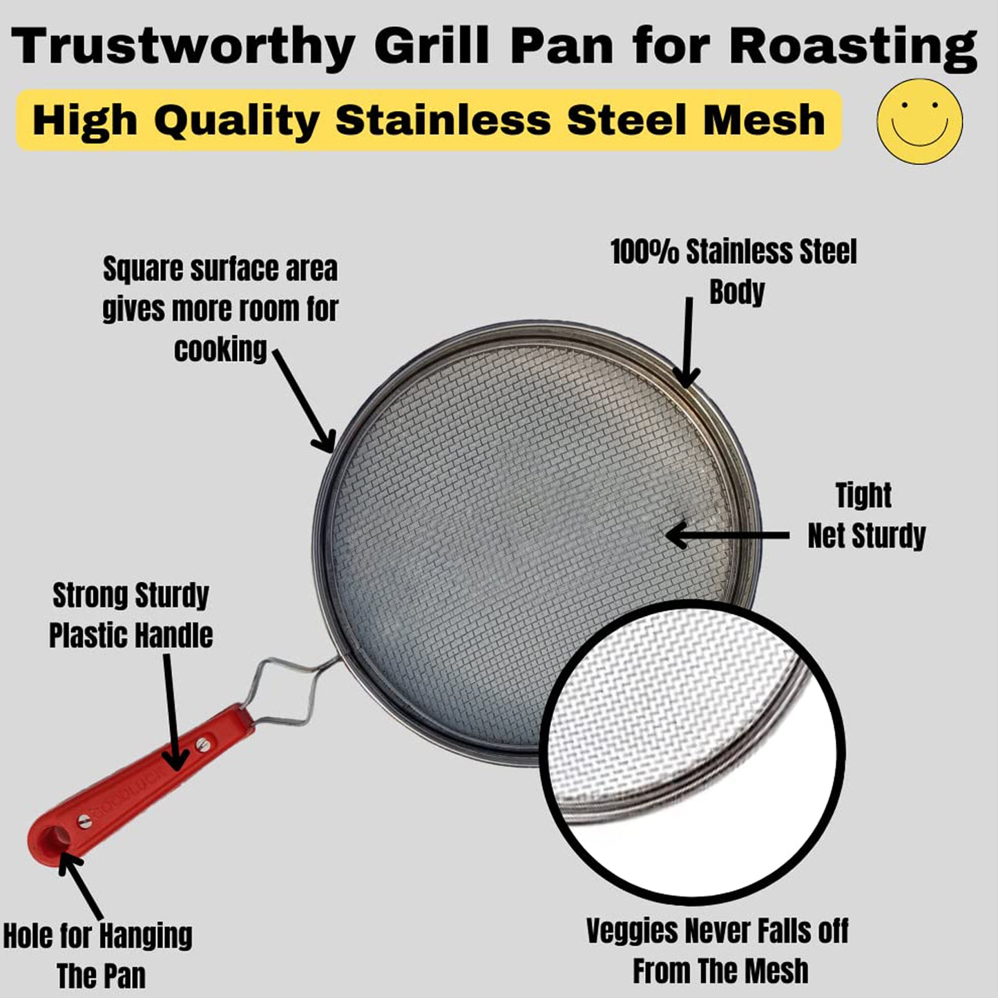7119 Steel Roaster Grill Jali For Papad Tandoor Chapati Roast Use ( 1 Pc )