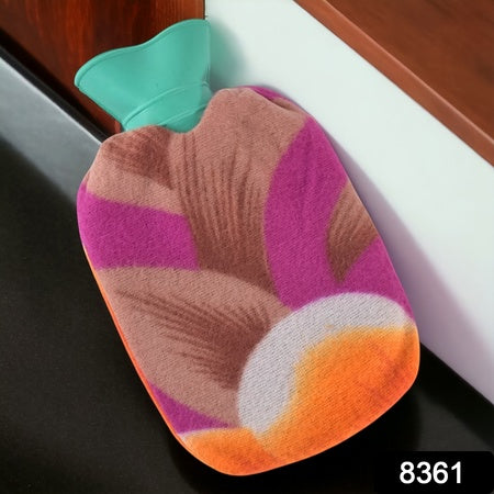 Hot Water Bottle Bag With Cover (1 Pc Mix Design Color 250 Ml Approx)