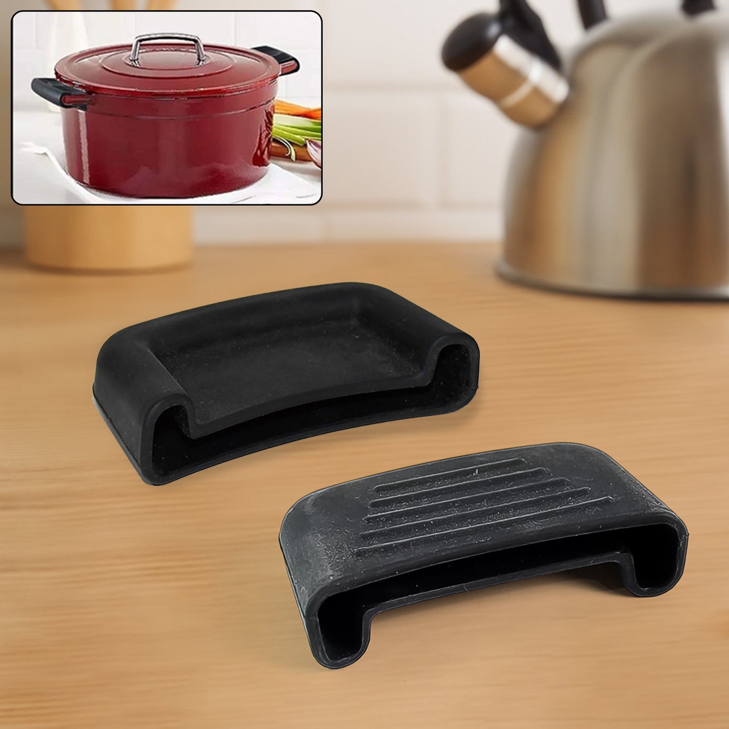 Silicone Rubber Pot Handle Sleeve Cover (2 Pc)