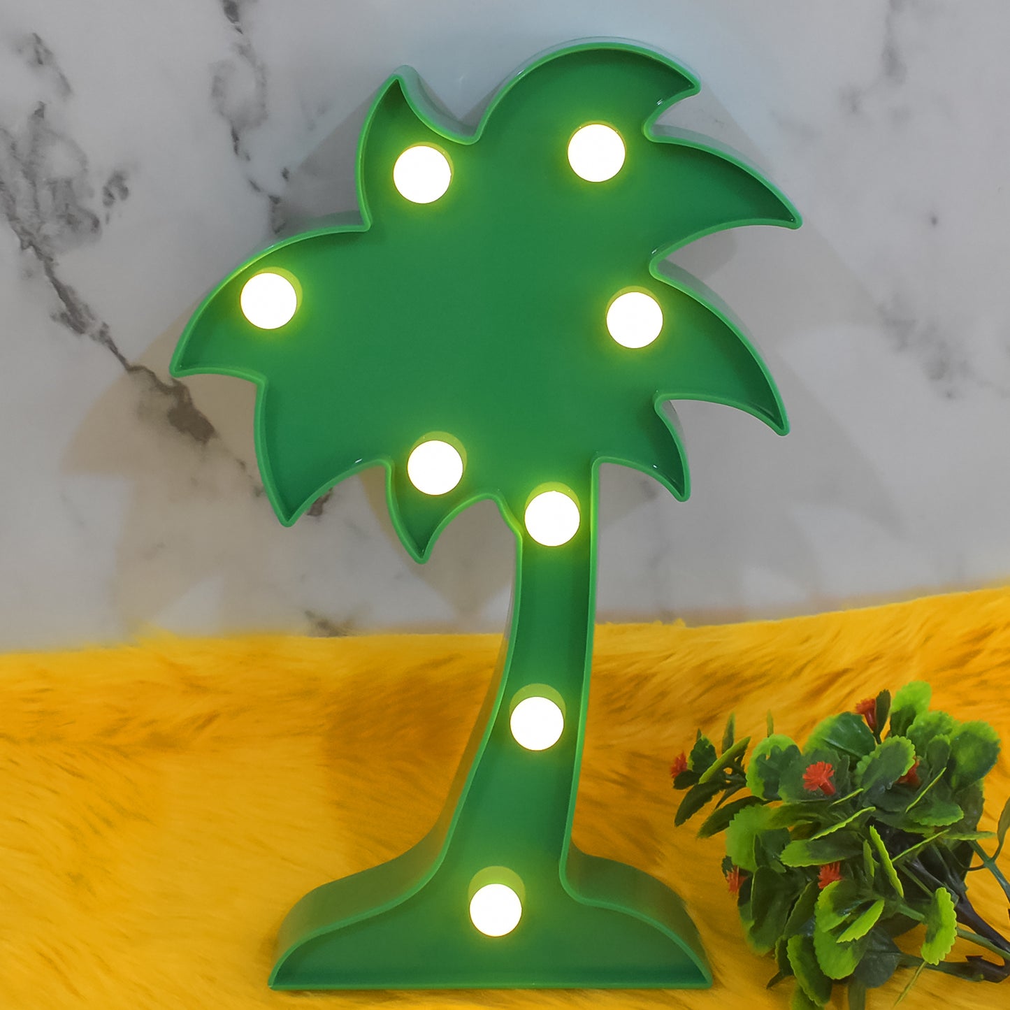 Led Night Light Coconut Tree Light Romantic Table Lamp (1 Pc Battery Not Included)