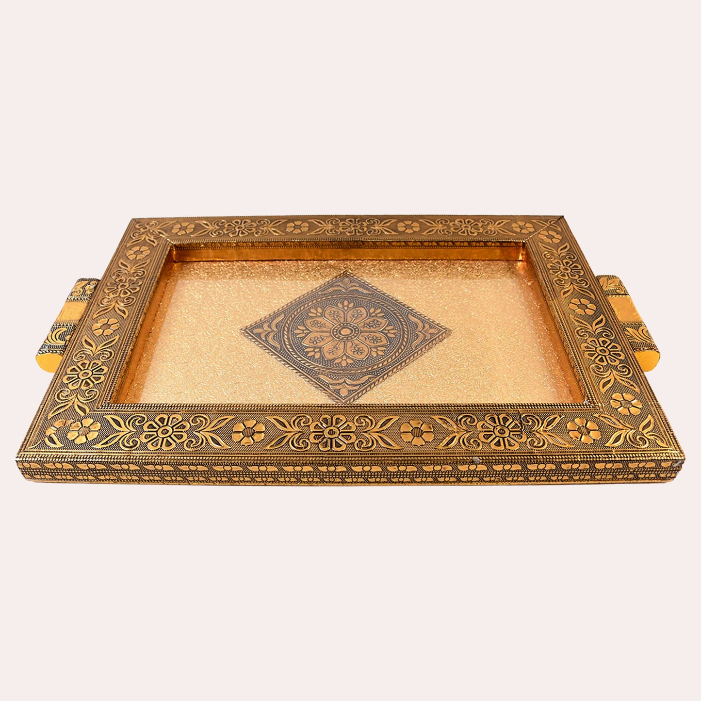 Premium Antique-style Rajwadi Decorative Serving Tray 40x26 Cm