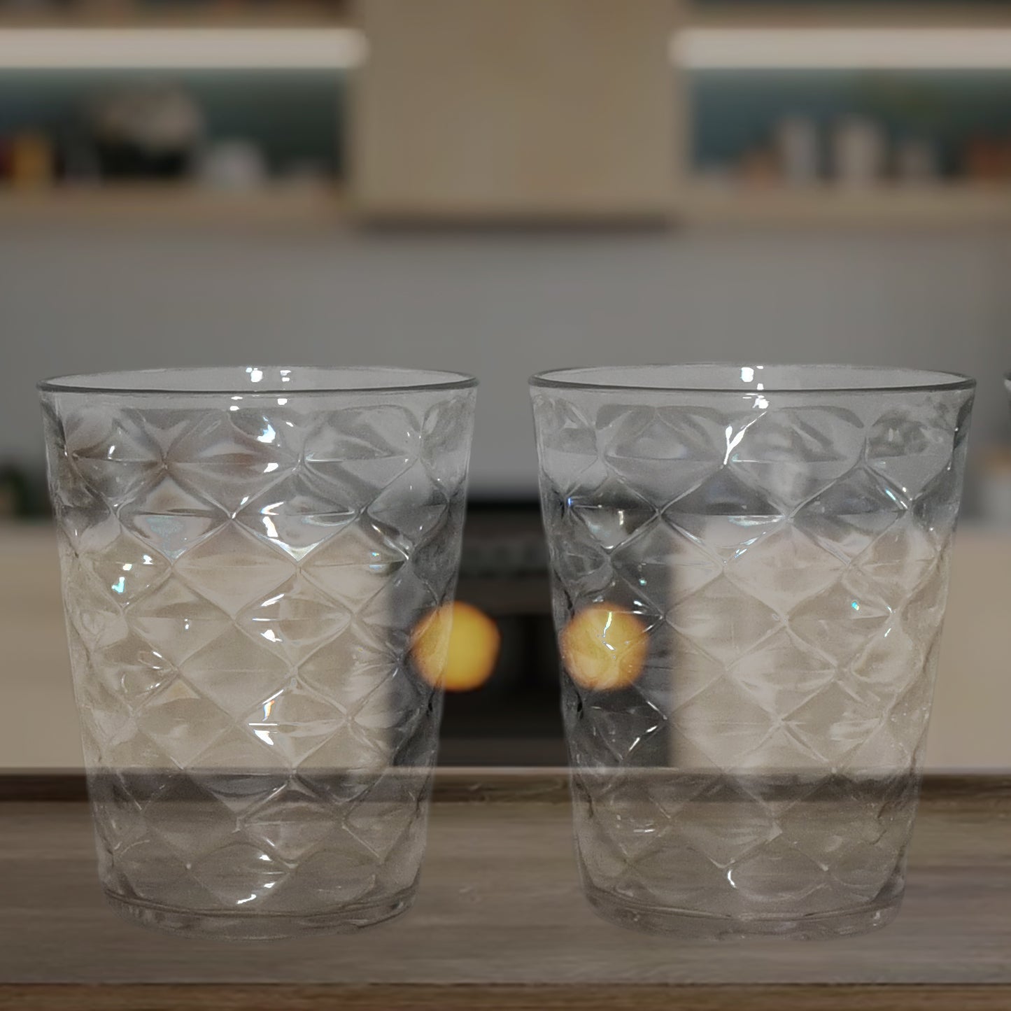 Apex Pyramid Design Unbreakable Plastic Glass 300 Ml