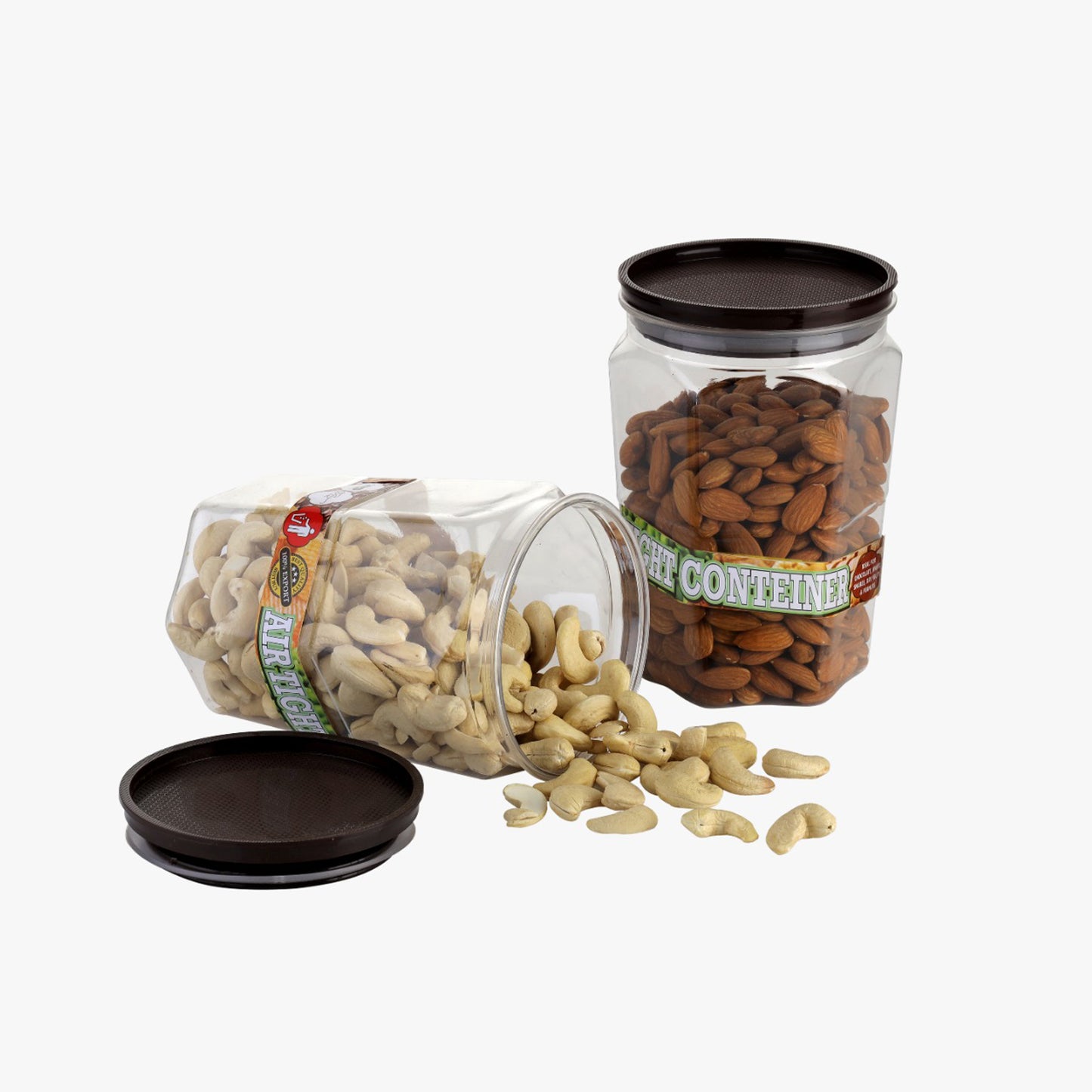 2299 Air Tight Kitchen Storage Container For Rice Dal Atta Bpa-free Flour Cereals Snacks Stackable Modular Round. (Approx - 1100ml Set Of 6pcs)