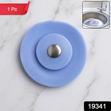 Creative 2-in-1 Blue Silicone Sewer Sink Sealer Cover Drainer (Multicolour 1 Pc)