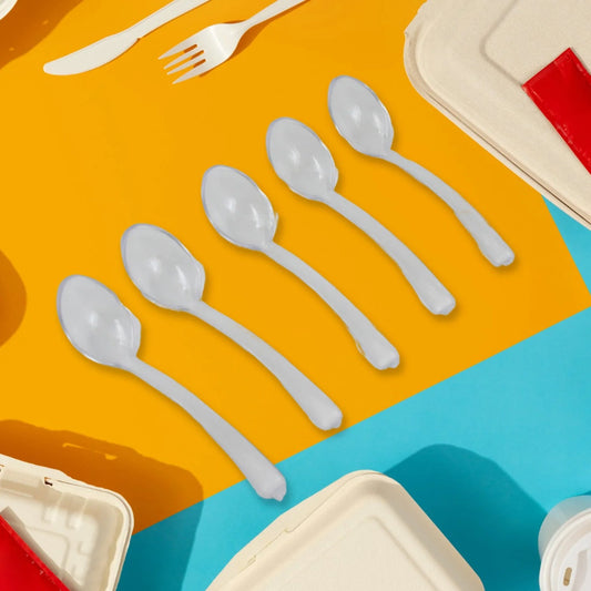 Rotating Spice Jars Vertical Rotatable Seasoning Box 5 Section Tier With 5 Spoon (1 Set)