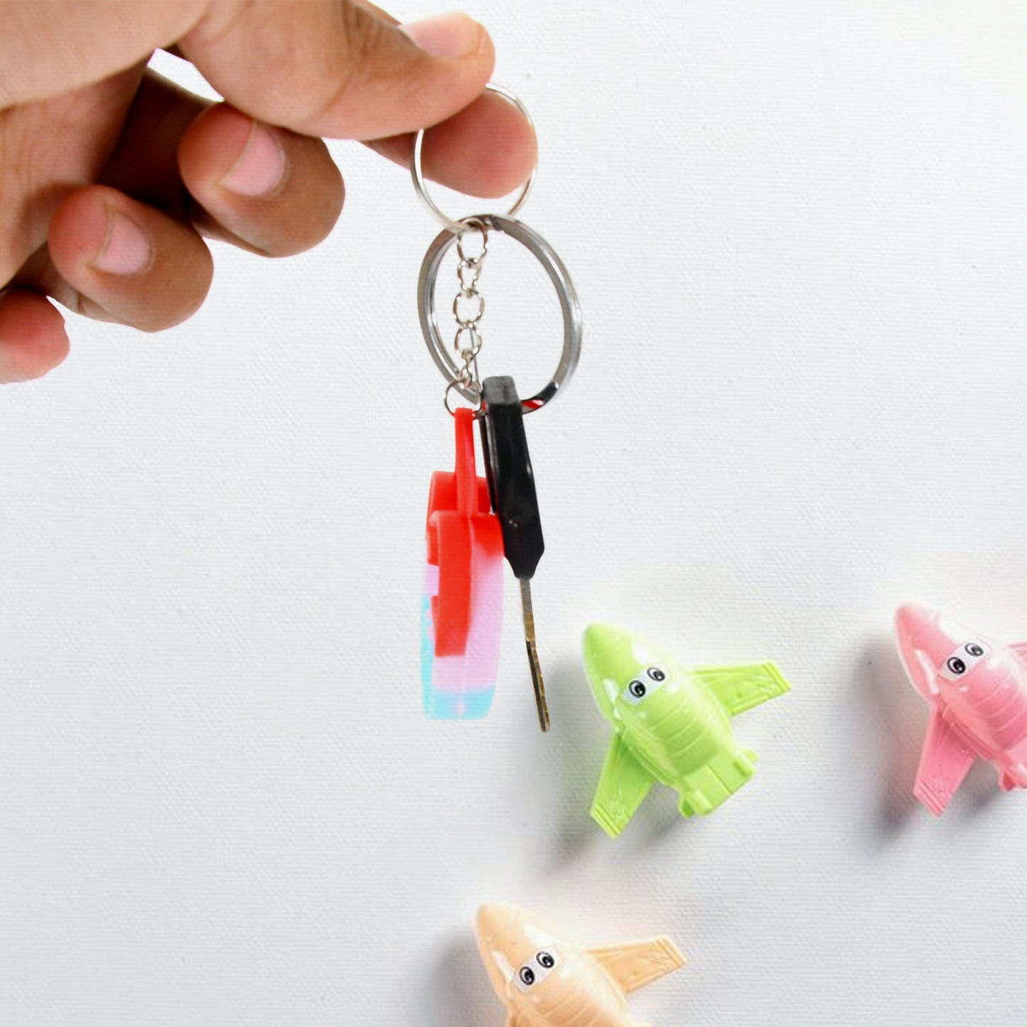 17693 Compact Silicone Pop It Keychain Toy - Birthday Return Gift Of Kids - Portable Bubble Popping Fun Stress Relief Fidget Toy (Mix Design 1 Pc)