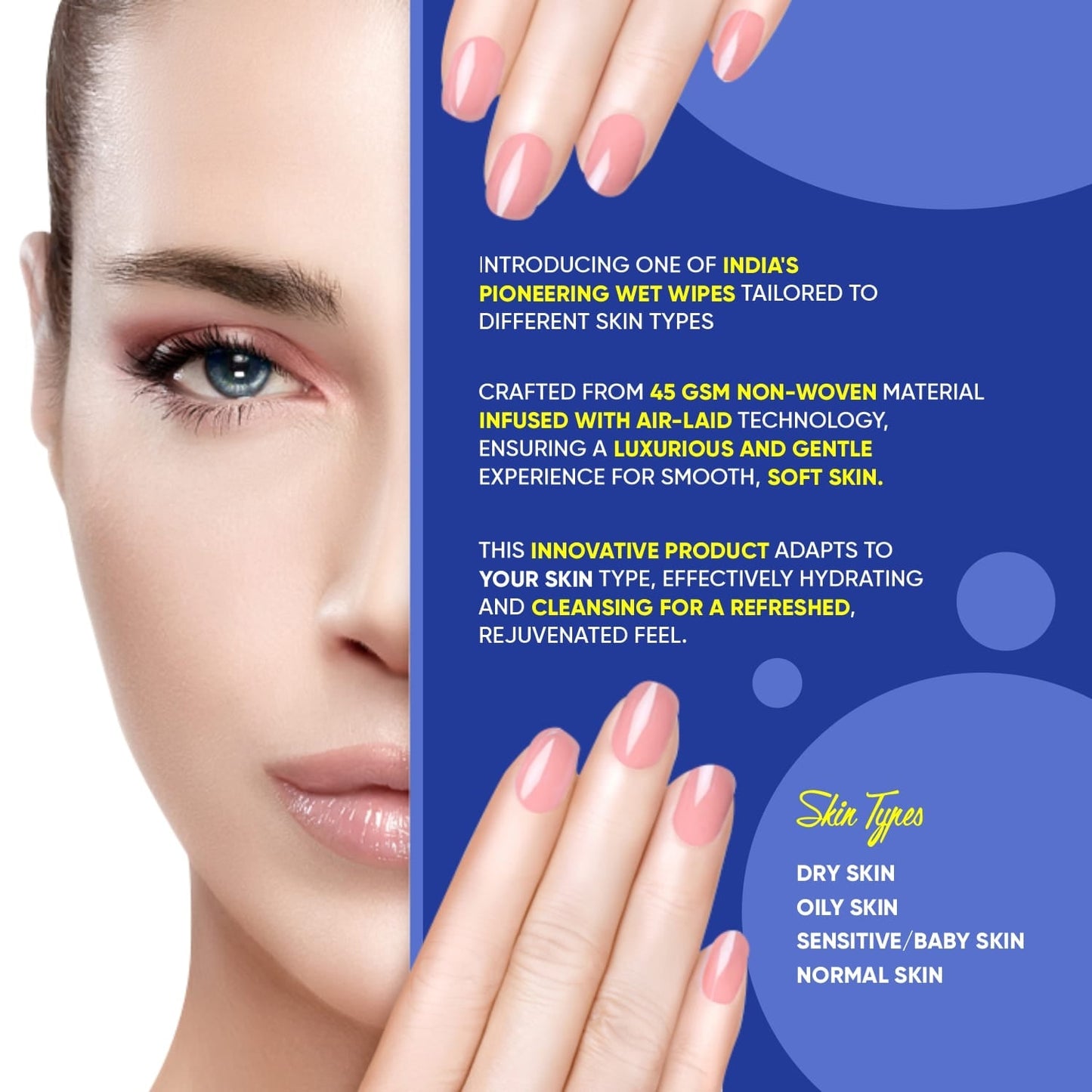 Beautiful Basics Dry Sensitive Skin Face Wipes (2 Pkts X 50 Pcs Wipes)