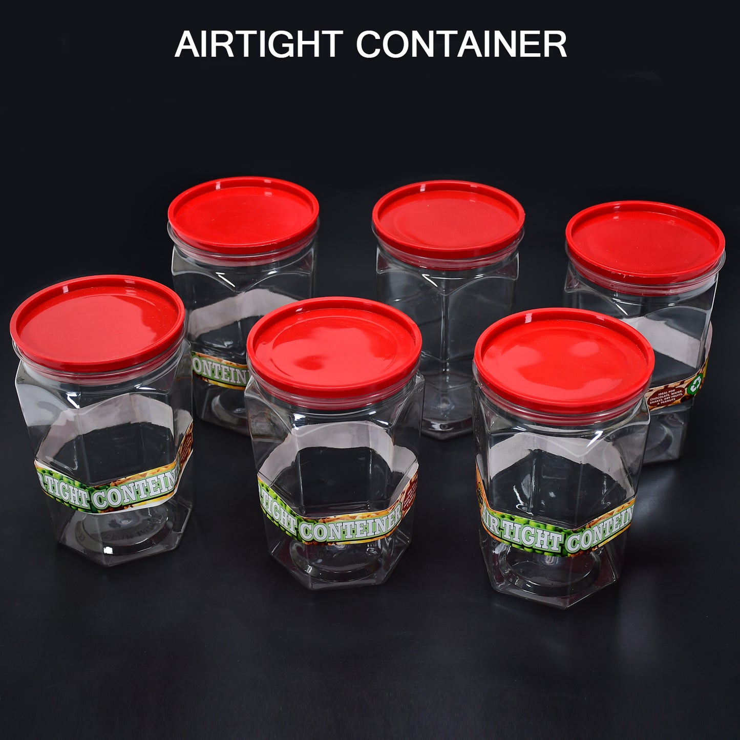 2299 Air Tight Kitchen Storage Container For Rice Dal Atta Bpa-free Flour Cereals Snacks Stackable Modular Round. (Approx - 1100ml Set Of 6pcs)