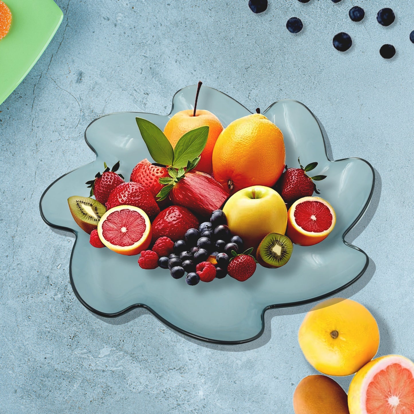 5535 Flower Shape Plastic Dinner Fruit Plate Tray Snacks Breakfast Plate Friendly Plastic Plate For Kids Party Supplies Birthday Holiday Party Dinnerware Supplies (1 Pc)