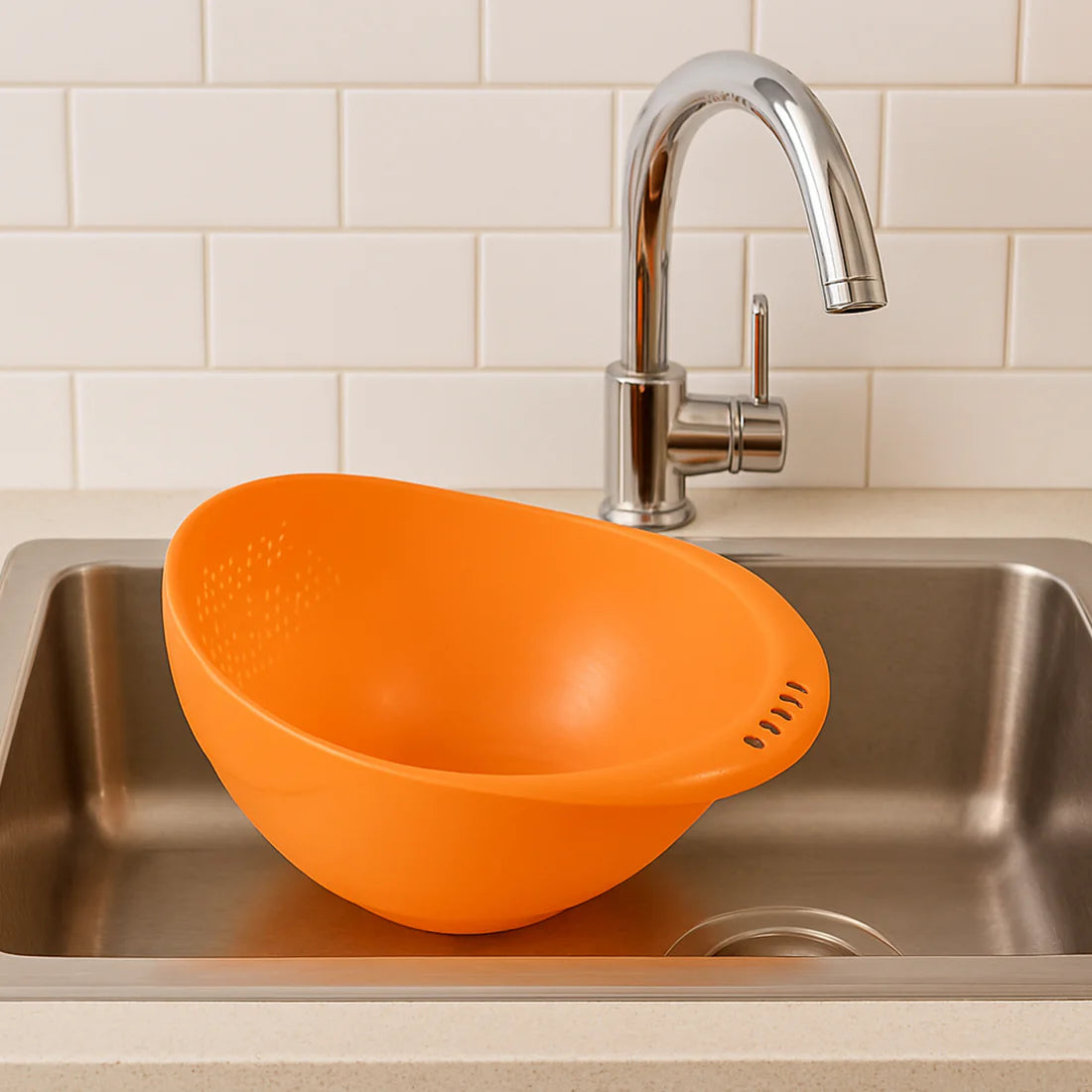 0081 Virgin Rice Bowl Durable Plastic Strainer Water Strainer  Vegetable  Fruits Washing Bowl