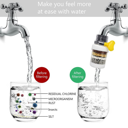 1521 Faucet Water Filter Tap Purifier For Kitchen Sink Kitchen Tap Activated Carbon Filtration Clean Purifier 4 Layer Filter For Bathroom Home