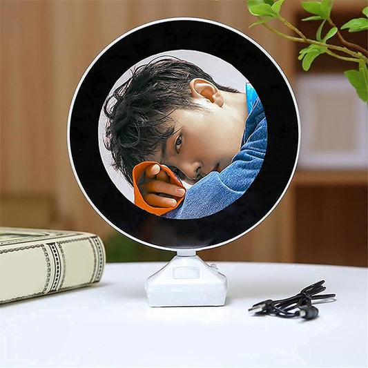 0860 Plastic 2 In 1 Mirror Come Photo Frame With Led Light