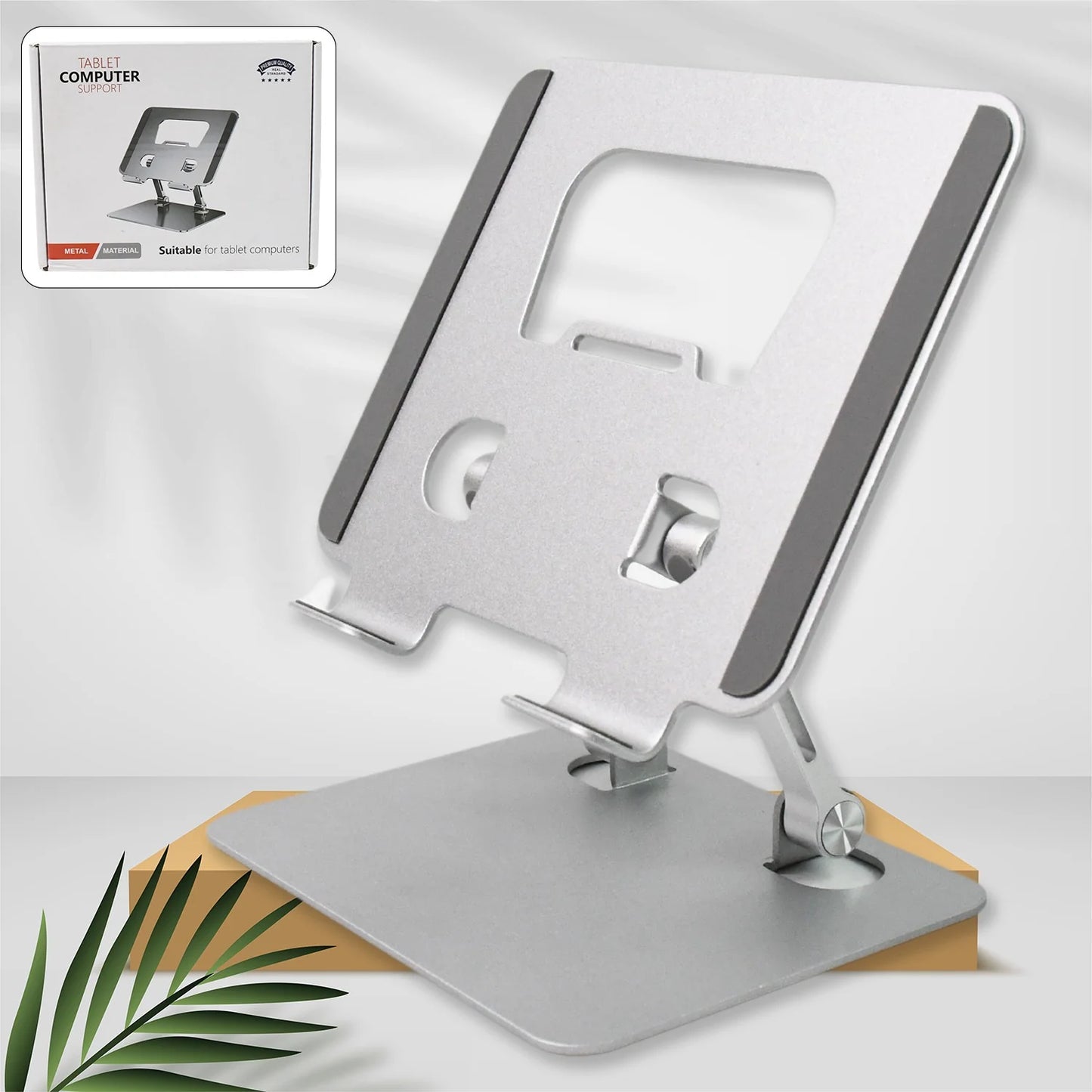 6946 360 Rotating Tablet Stand Metal Alloy Adjustable Height Rotation Bracket Suitable For Tablet Computers For Desk Ergonomic Foldable Metal Tablet Holdertabletsmobile Phones